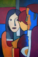 Kneipenszene 1, 2006, Acryl auf Leinwand, 60x100cm