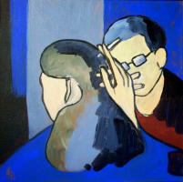 Gesprch, 2006, Acryl auf Leinwand, 50x50cm