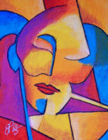 Dmmerung, 2005, lkreide auf Karton, 30x40cm