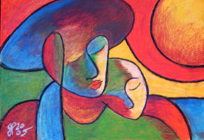 Ruhepol, 2005, lkreide auf Karton, 50x35cm
