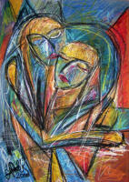 o.T., 2000, lkreide auf Karton, 50x70cm
