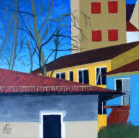 Schrittfolge III, 2004, Acryl auf Leinwand, 30x30cm
