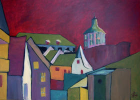 Dachgescho, 2003, Acryl auf Leinwand, 70x50cm