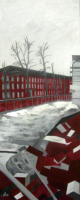 Fabrikzeile, 2003, Acryl auf Leinwand, 30x80cm