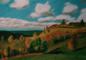 Landschaft 4, lpastell auf Karton, 50x70cm